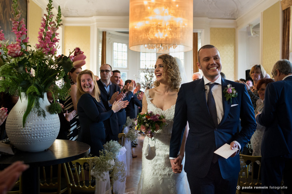 trouwceremonie bruidspaar Kasteel de Hooge Vuursche Baarn